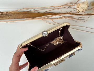 Hand-Beaded Box Clutch