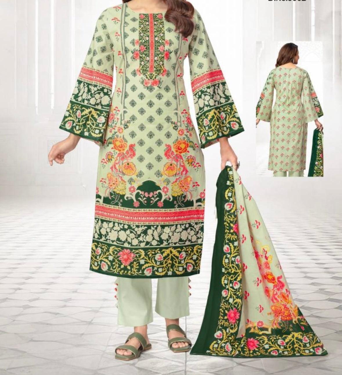 Spring Blossom Cotton Lawn with Mul Dupatta